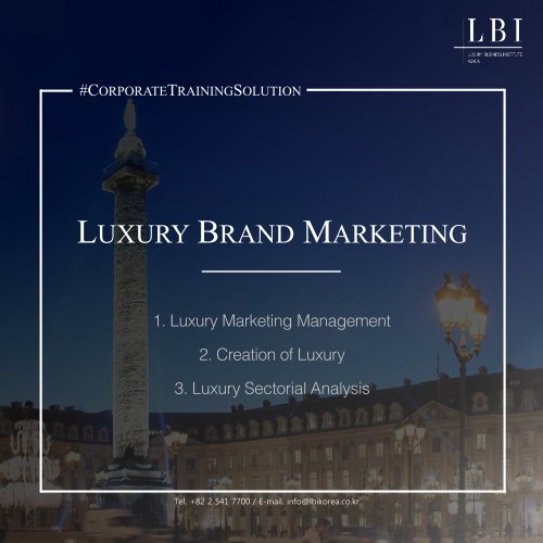 LBI Corporate Training Solution: Luxury Brand Marketing