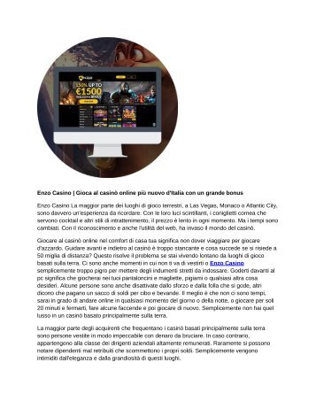 Enzo Casino Review - Casinò online in Italia