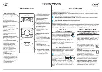 KitchenAid JC 216 SL - JC 216 SL LI (858721699890) Scheda programmi