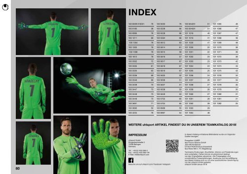 uhlsport Goalkeeper Katalog 2018