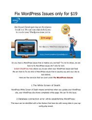 Fix WordPress Issues only for $19