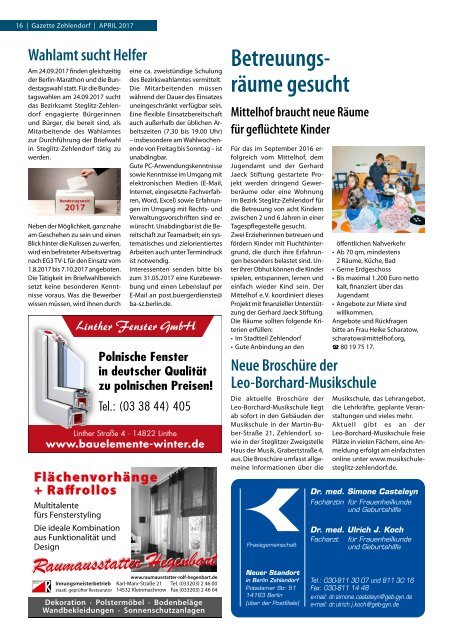 Gazette Zehlendorf April 2017