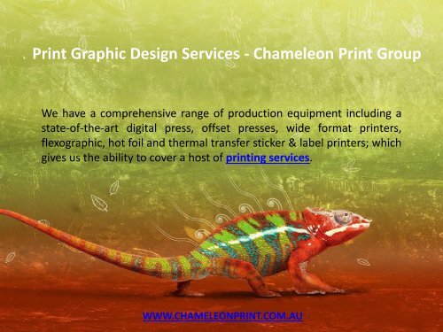 Print Graphic Design Services - Chameleon Print Group