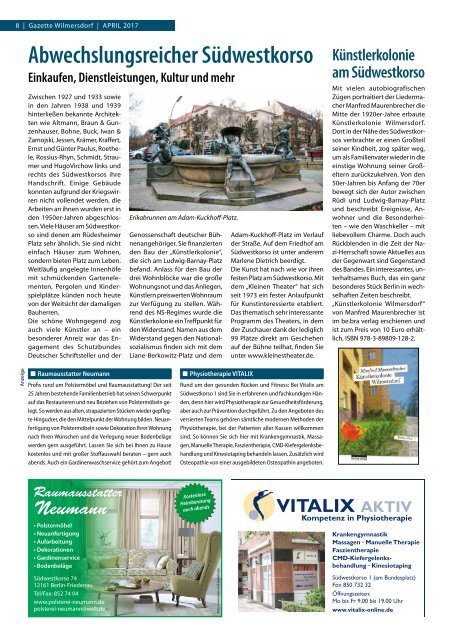 Gazette Wilmersdorf April 2017