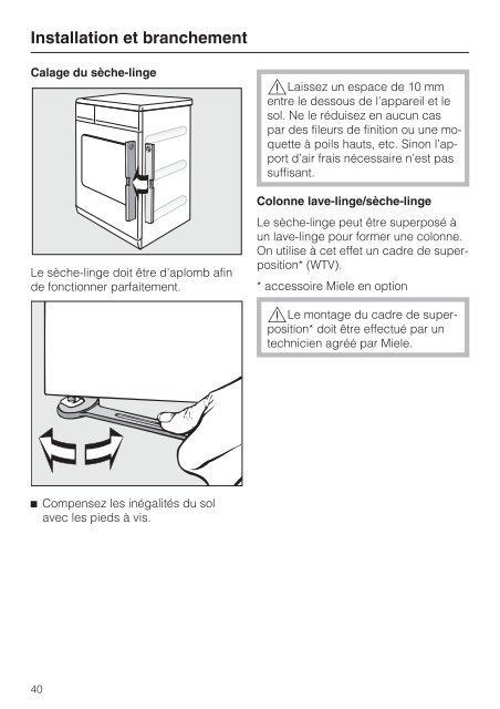 Miele TWF505WP EditionEco Silence - Mode d'emploi