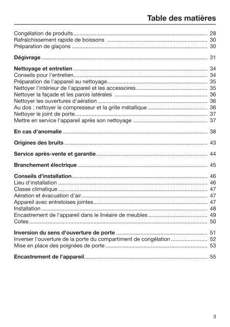 Miele KS 28463 D bb - Mode d'emploi et instructions de montage