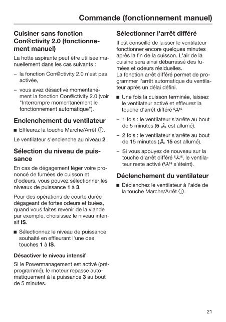 Miele DA 2518 - Mode d'emploi