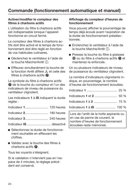 Miele DA 2518 - Mode d'emploi