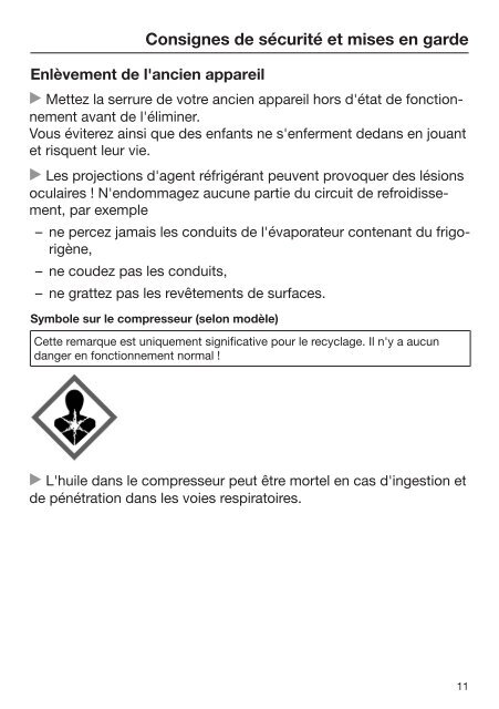 Miele FNS 37492 iE - Mode d'emploi et instructions de montage