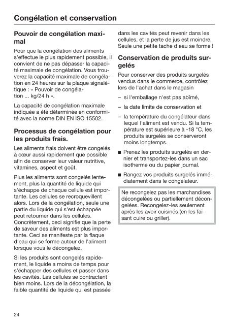 Miele FNS 37492 iE - Mode d'emploi et instructions de montage