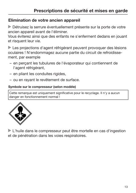 Miele KFNS 28463 E - Mode d'emploi et instructions de montage