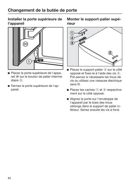 Miele KFNS 28463 E - Mode d'emploi et instructions de montage