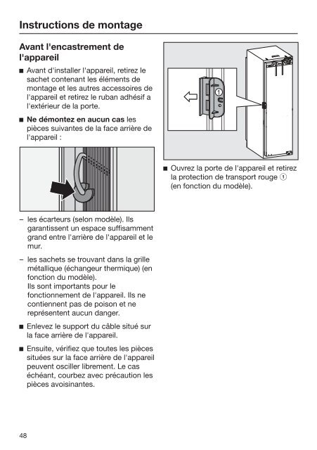 Miele FNS 37492 iE - Mode d'emploi et instructions de montage