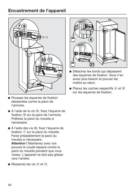 Miele FNS 37492 iE - Mode d'emploi et instructions de montage