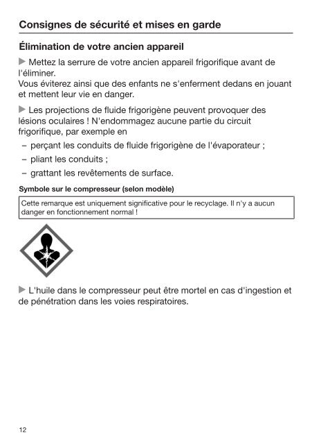 Miele K 35683 iDF - Mode d'emploi et instructions de montage