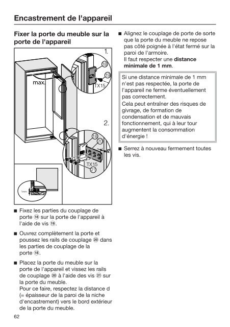 Miele K 32242 iF - Mode d'emploi et instructions de montage