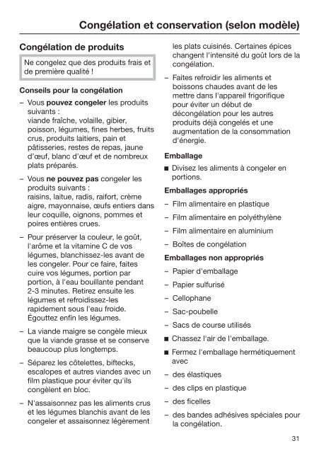 Miele K 35673 iD - Mode d'emploi et instructions de montage