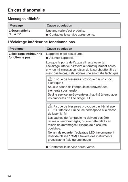 Miele K 35673 iD - Mode d'emploi et instructions de montage