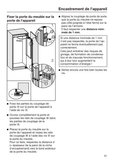 Miele K 34683 iDF - Mode d'emploi et instructions de montage