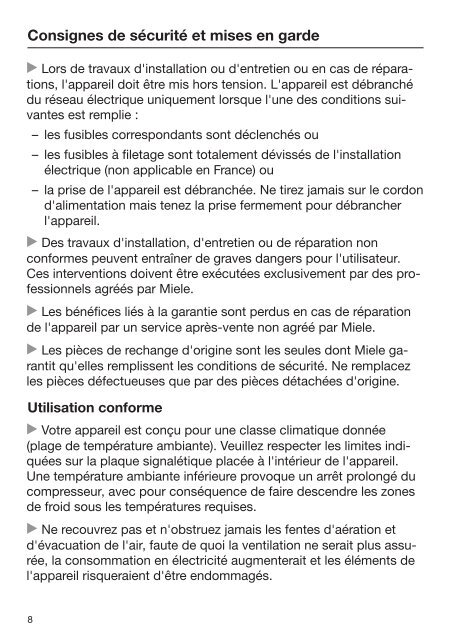 Miele K 34683 iDF - Mode d'emploi et instructions de montage