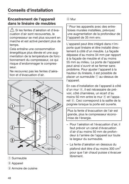 Miele FNS 28463 E bb - Mode d'emploi et instructions de montage