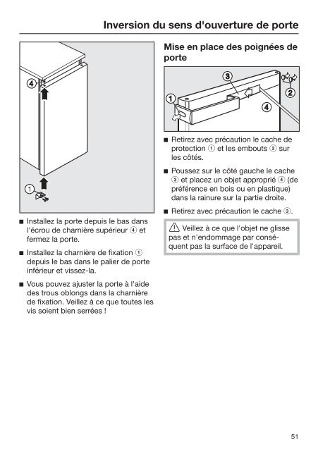 Miele FNS 28463 E bb - Mode d'emploi et instructions de montage