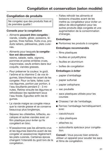 Miele K 35673 iD - Mode d'emploi et instructions de montage