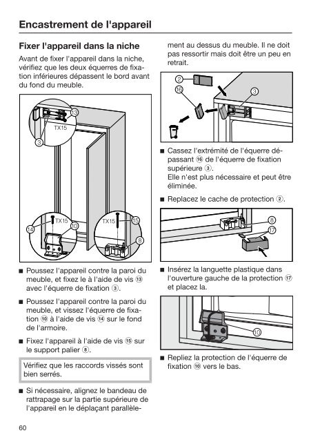 Miele K 35673 iD - Mode d'emploi et instructions de montage