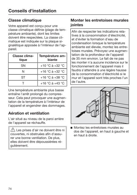 Miele KWNS 28462 E - Mode d'emploi et instructions de montage