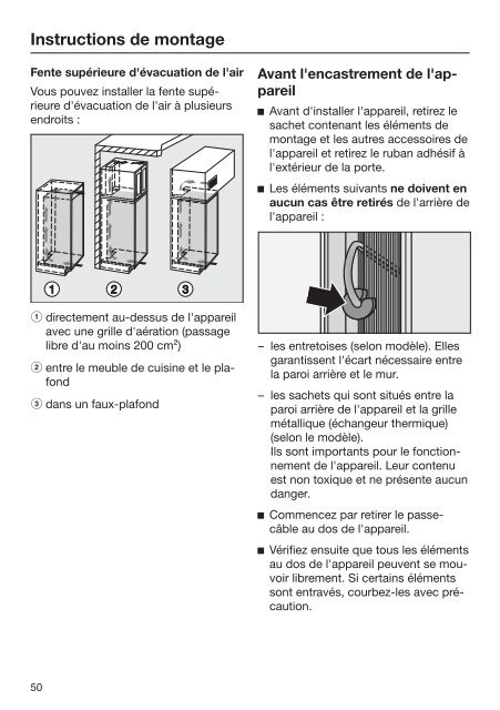 Miele K 32242 iF - Mode d'emploi et instructions de montage