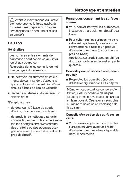 Miele DA 3668 - Mode d'emploi