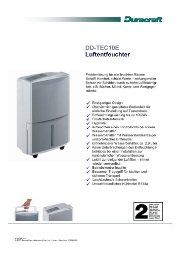 DD-TEC10E Luftentfeuchter - Öko Planet GmbH