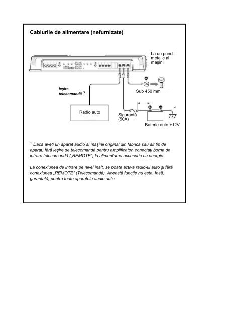 Sony XM-ZR704 - XM-ZR704 Mode d'emploi Roumain