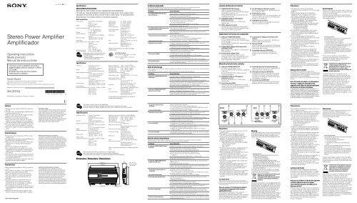 Sony XM-ZR704 - XM-ZR704 Consignes d&rsquo;utilisation Fran&ccedil;ais