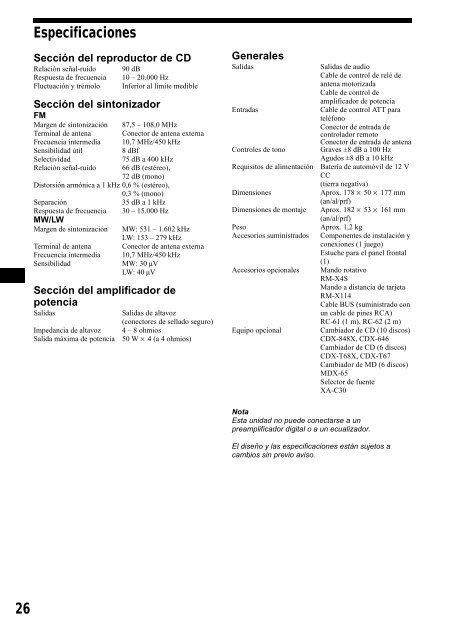 Sony CDX-CA650 - CDX-CA650 Consignes d&rsquo;utilisation Su&eacute;dois