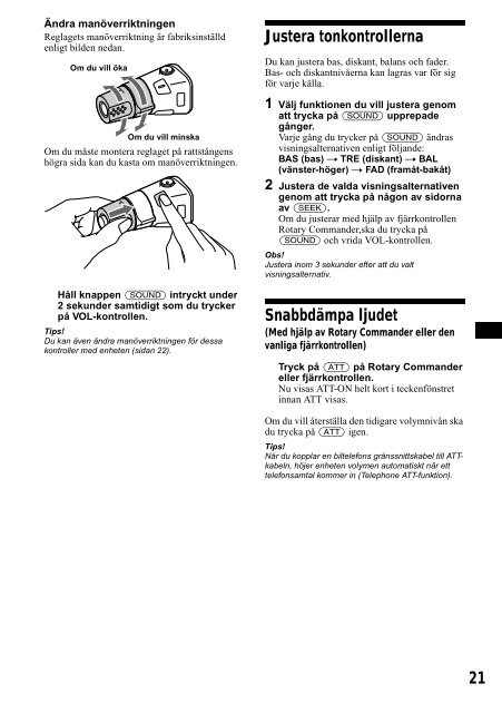 Sony CDX-CA650 - CDX-CA650 Consignes d&rsquo;utilisation Su&eacute;dois