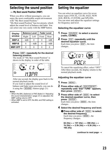 Sony CDX-CA650 - CDX-CA650 Consignes d&rsquo;utilisation