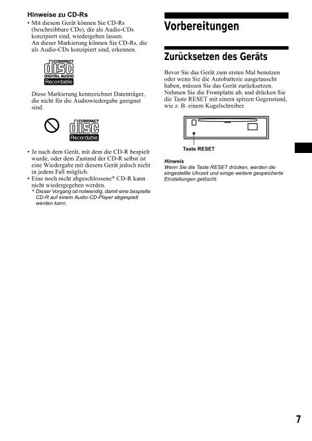 Sony CDX-CA650 - CDX-CA650 Consignes d&rsquo;utilisation