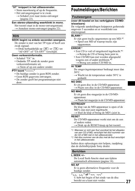 Sony CDX-CA650 - CDX-CA650 Consignes d&rsquo;utilisation Fran&ccedil;ais