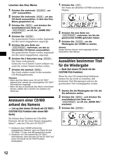 Sony CDX-CA650 - CDX-CA650 Consignes d&rsquo;utilisation Anglais