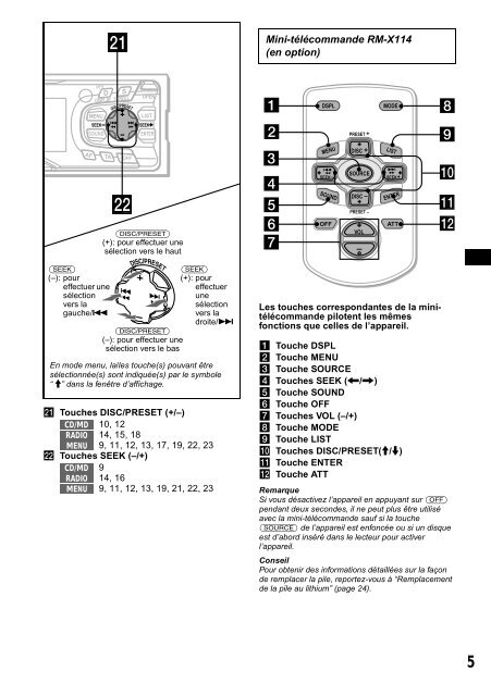 Sony CDX-CA650 - CDX-CA650 Consignes d&rsquo;utilisation Anglais