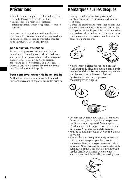 Sony CDX-CA650 - CDX-CA650 Consignes d&rsquo;utilisation Anglais