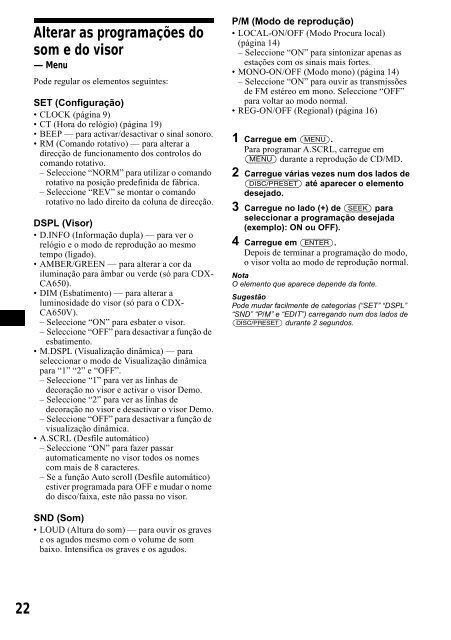 Sony CDX-CA650 - CDX-CA650 Consignes d&rsquo;utilisation Anglais