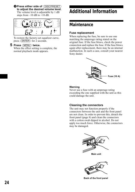 Sony CDX-CA650 - CDX-CA650 Consignes d&rsquo;utilisation Espagnol