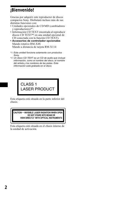 Sony CDX-CA650 - CDX-CA650 Consignes d&rsquo;utilisation Espagnol