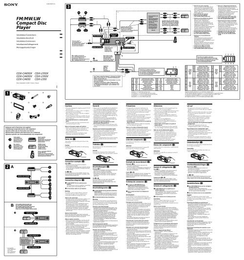 Sony CDX-CA650 - CDX-CA650 Guide d'installation