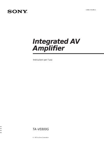 Sony TA-VE800G - TA-VE800G Consignes dâutilisation Italien