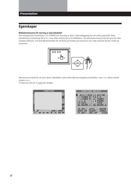 Sony TA-VE800G - TA-VE800G Consignes d&rsquo;utilisation Su&eacute;dois