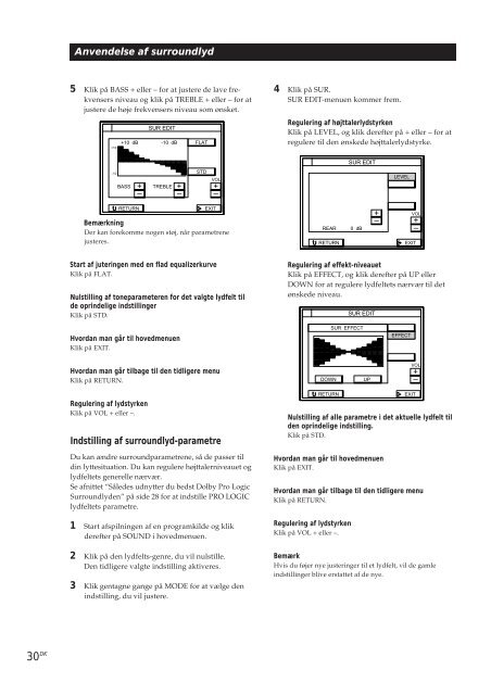 Sony TA-VE800G - TA-VE800G Consignes d&rsquo;utilisation Danois