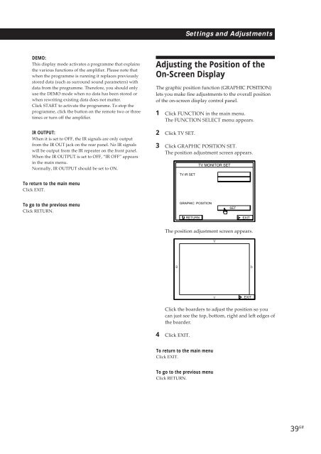 Sony TA-VE800G - TA-VE800G Consignes d&rsquo;utilisation Anglais